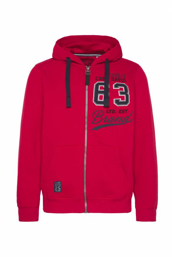 Soccx Kapuzensweatjacke mit Retro-Artwork royal red Blitzangebot