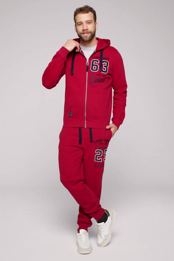 Soccx Kapuzensweatjacke mit Retro-Artwork royal red Blitzangebot