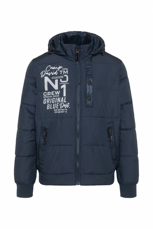 Soccx Steppjacke im Materialmix mit abtrennbarer Kapuze blue navy Super Sparpreis