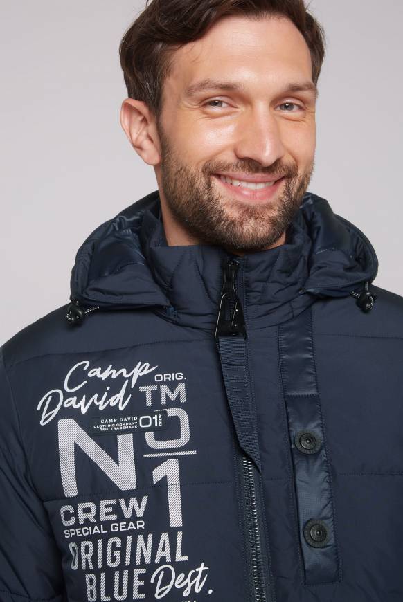 Soccx Steppjacke im Materialmix mit abtrennbarer Kapuze blue navy Super Sparpreis