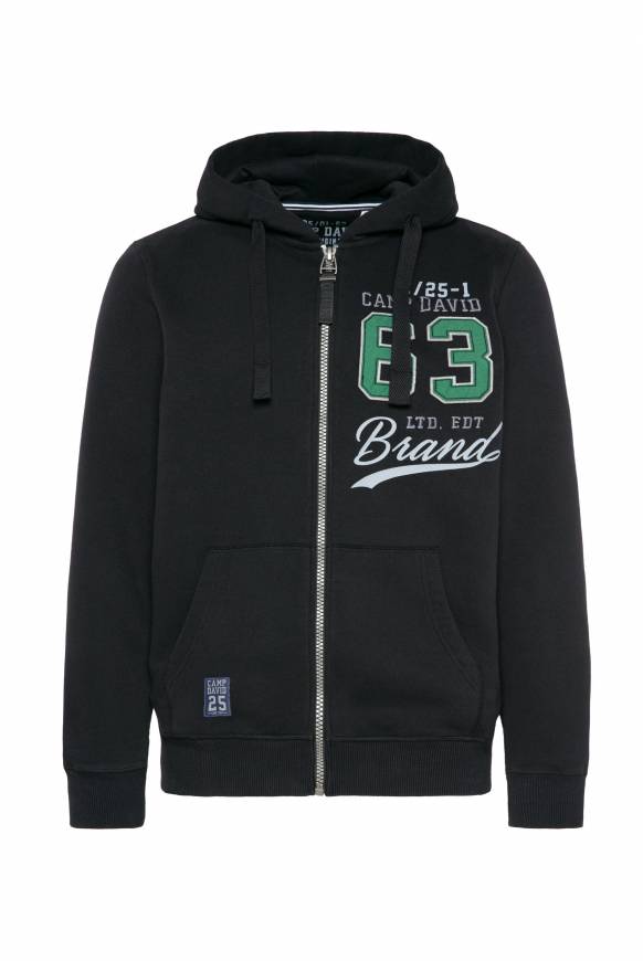 Soccx Kapuzensweatjacke mit Retro-Artwork black Bis zu 50% Rabatt