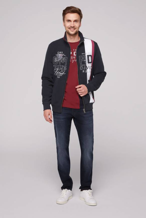 Soccx Sweatjacke mit Color-Blocking und Artworks blue navy Nur für heute