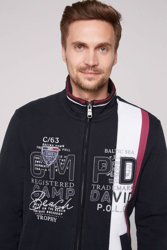 Soccx Sweatjacke mit Color-Blocking und Artworks blue navy Nur für heute