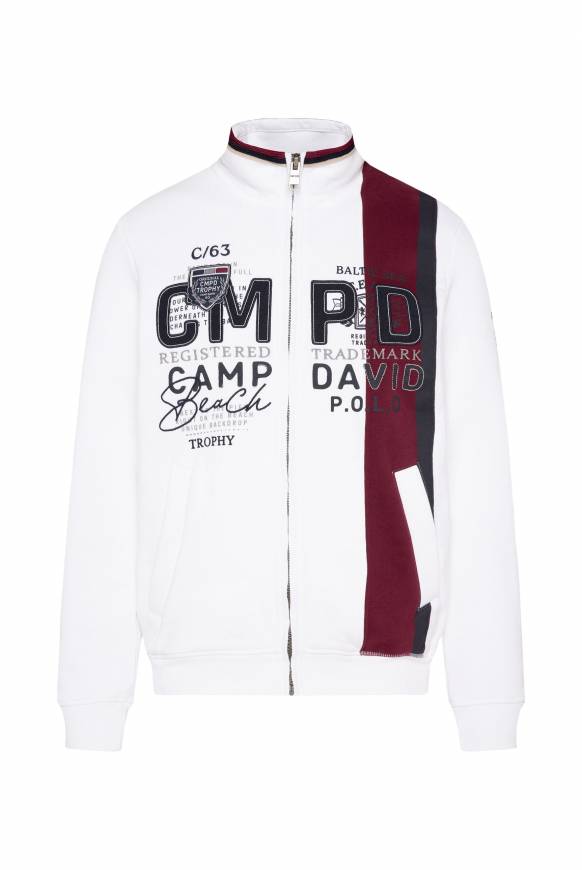 Soccx Sweatjacke mit Color-Blocking und Artworks opticwhite Sonderangebot der Fabrik