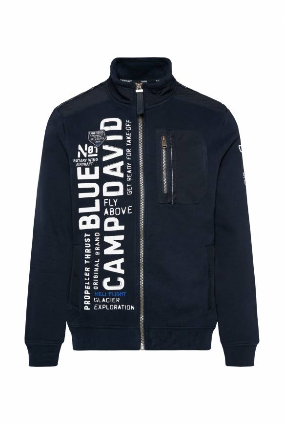 Soccx Sweatjacke mit tonigen Ripstop-Details blue navy Bis zu 55% Rabatt