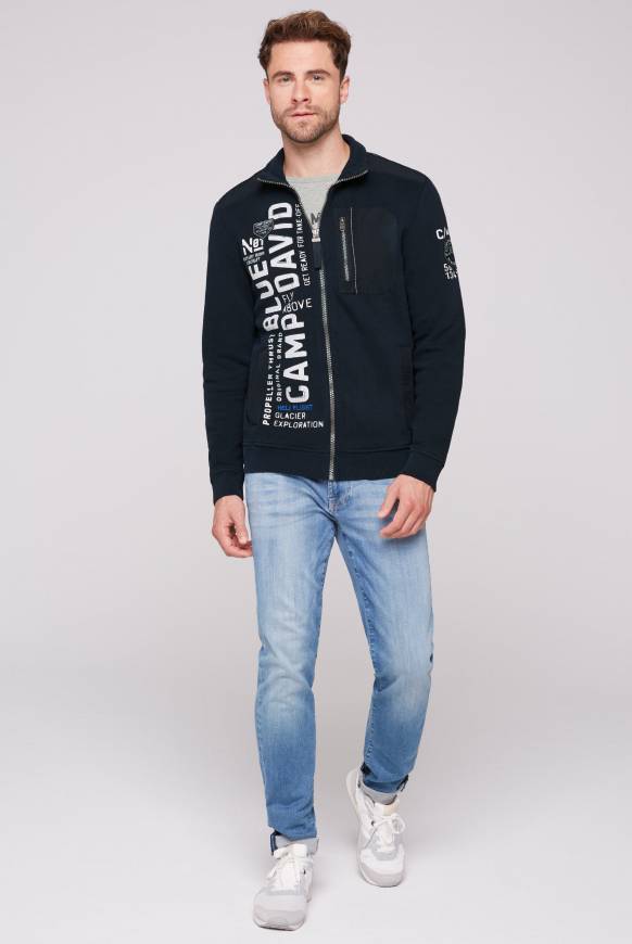 Soccx Sweatjacke mit tonigen Ripstop-Details blue navy Bis zu 55% Rabatt