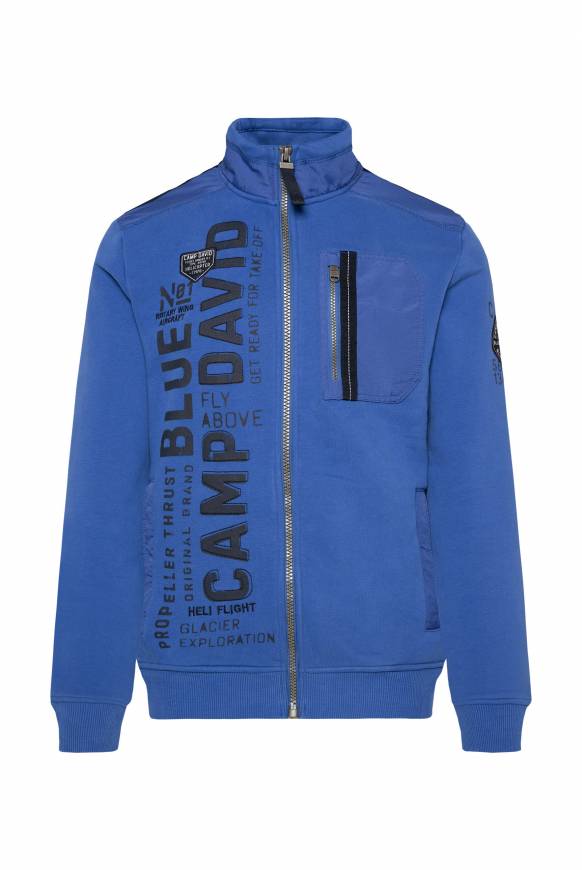 Soccx Sweatjacke mit tonigen Ripstop-Details strong blue Discount Store für neue Produkte