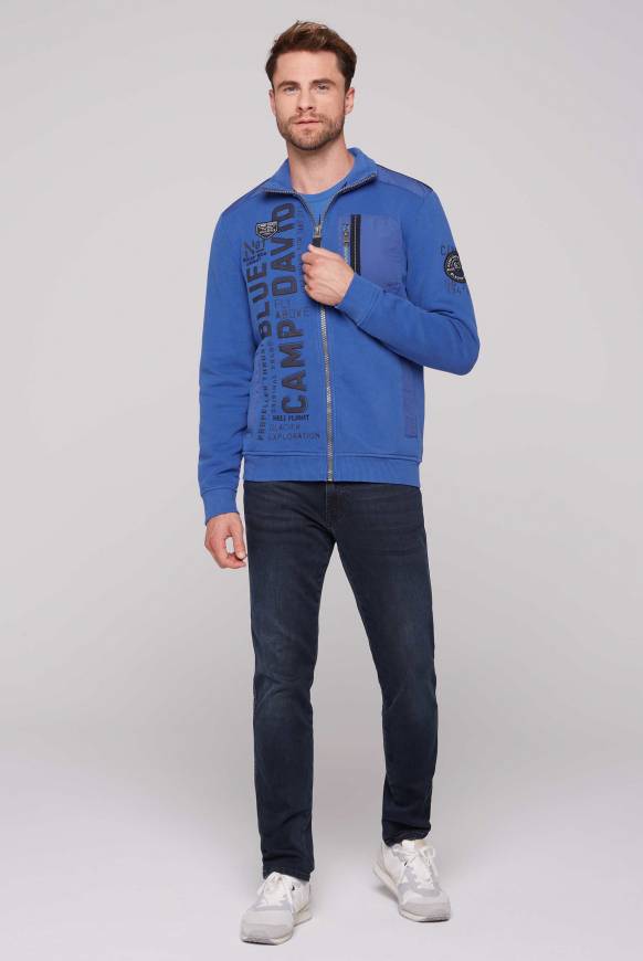 Soccx Sweatjacke mit tonigen Ripstop-Details strong blue Discount Store für neue Produkte