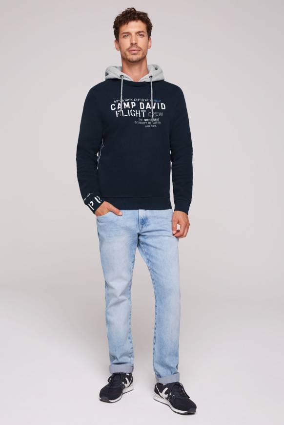 Soccx Sweatshirt mit Kontrastkapuze und Logo-Stickereien blue navy Super Rabatt