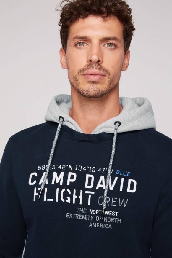 Soccx Sweatshirt mit Kontrastkapuze und Logo-Stickereien blue navy Super Rabatt
