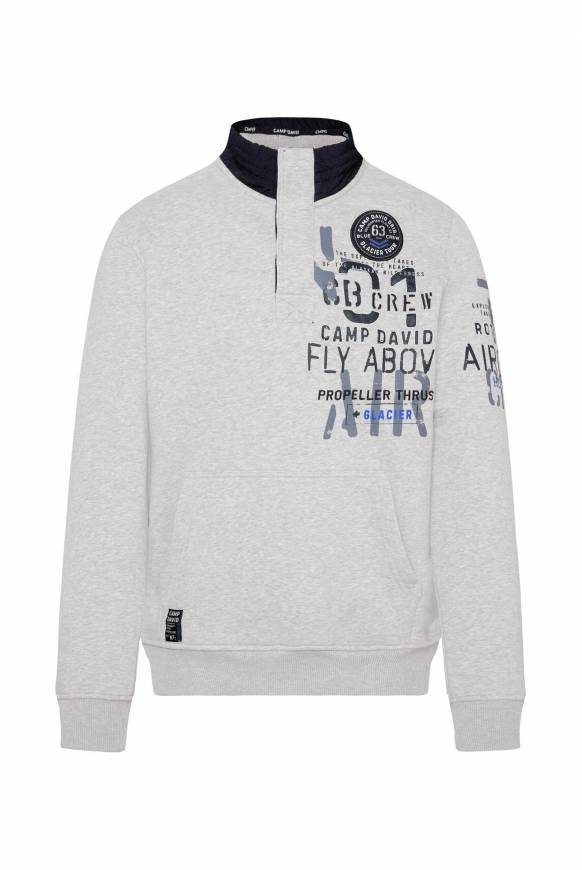 Soccx Troyer-Sweatshirt mit Artworks granite melange Riesige Rabatte