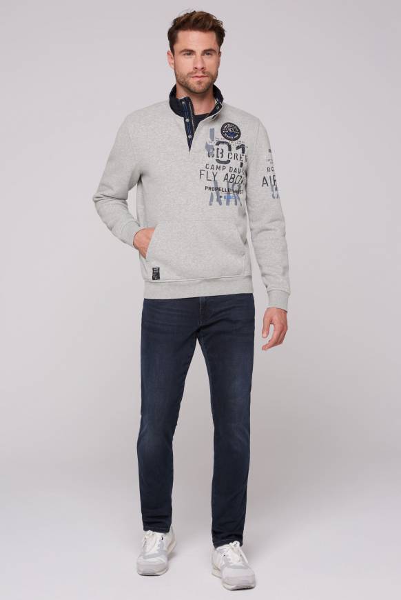 Soccx Troyer-Sweatshirt mit Artworks granite melange Riesige Rabatte