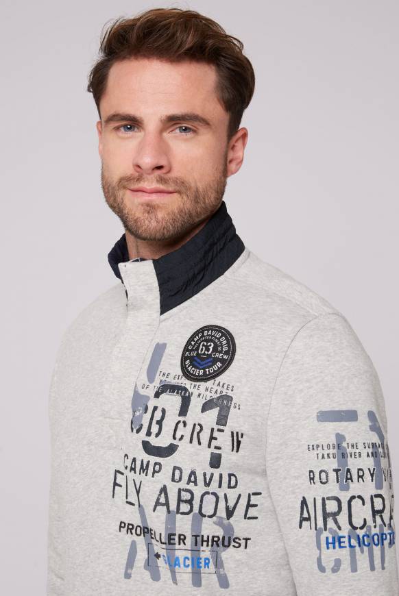 Soccx Troyer-Sweatshirt mit Artworks granite melange Riesige Rabatte