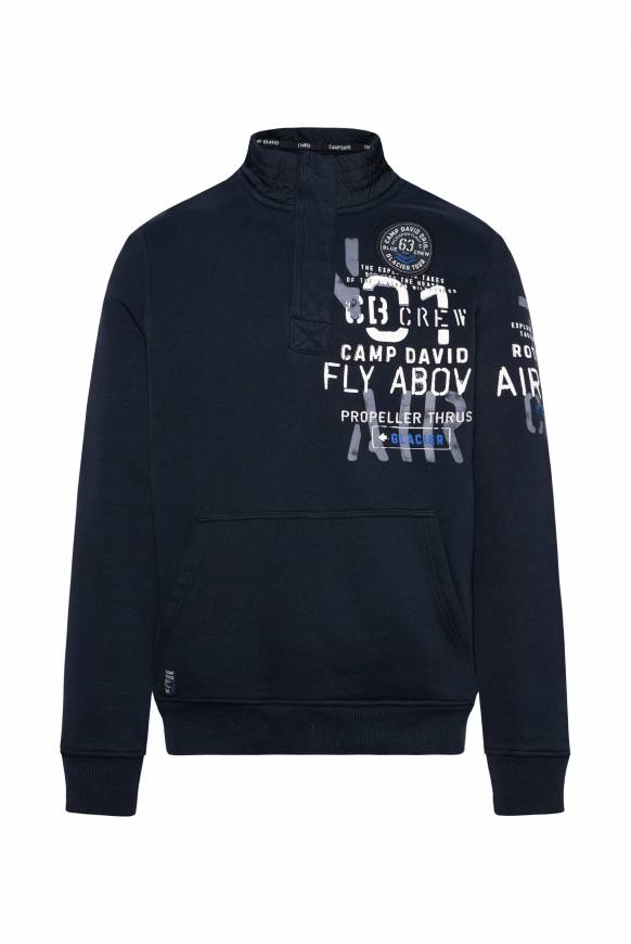 Soccx Troyer-Sweatshirt mit Artworks blue navy 50% Rabatt mit kostenlosem Versand