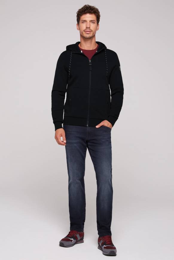 Soccx Sweatjacke aus Interlock mit Kapuze blue navy Clearance-Verkauf