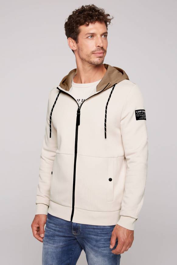 Soccx Sweatjacke aus Interlock mit Kapuze ecru Kostenloser Versand international