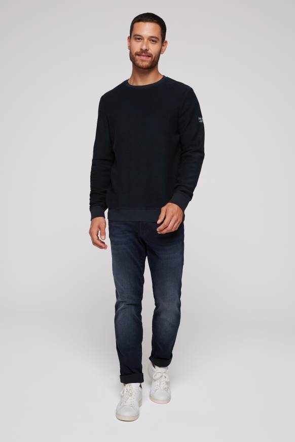 Soccx Sweatshirt Reversed mit Patch-Print blue navy Fabrikladen
