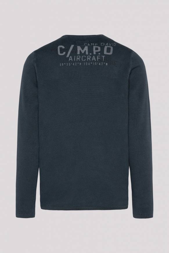 Soccx Henley-Pullover Stone Washed blue navy zollfrei