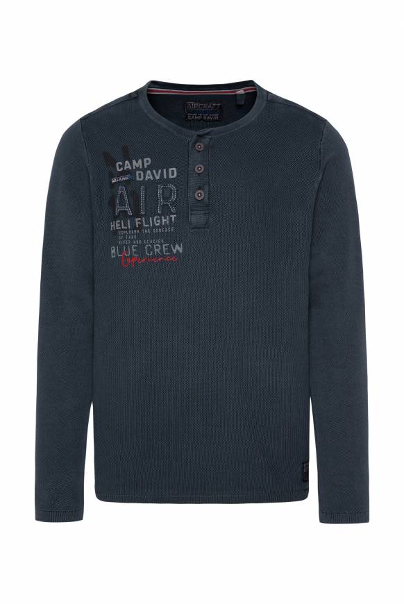 Soccx Henley-Pullover Stone Washed blue navy zollfrei