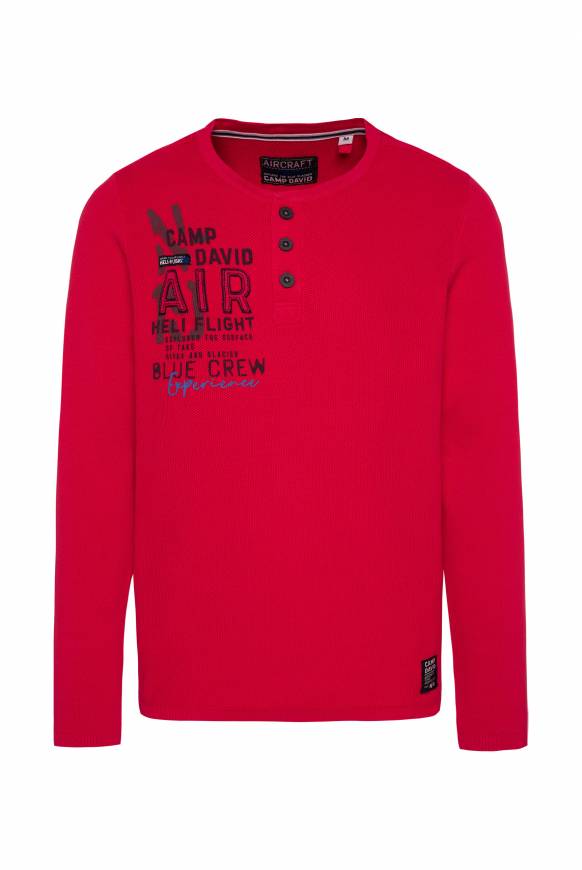 Soccx Henley-Pullover Stone Washed flight red 50% Rabatt für begrenzte Zeit