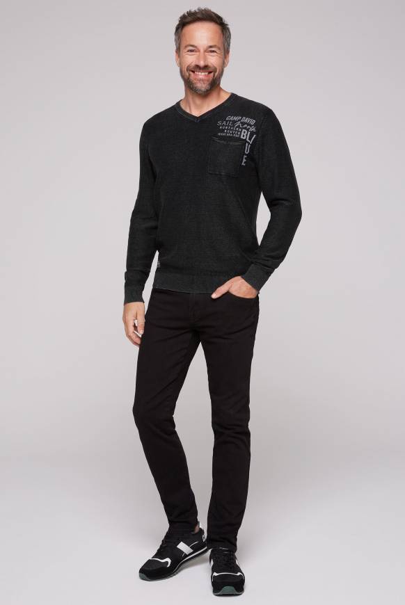 Soccx Pullover Linksstrick mit Used Look black Rabatte dieses Monats