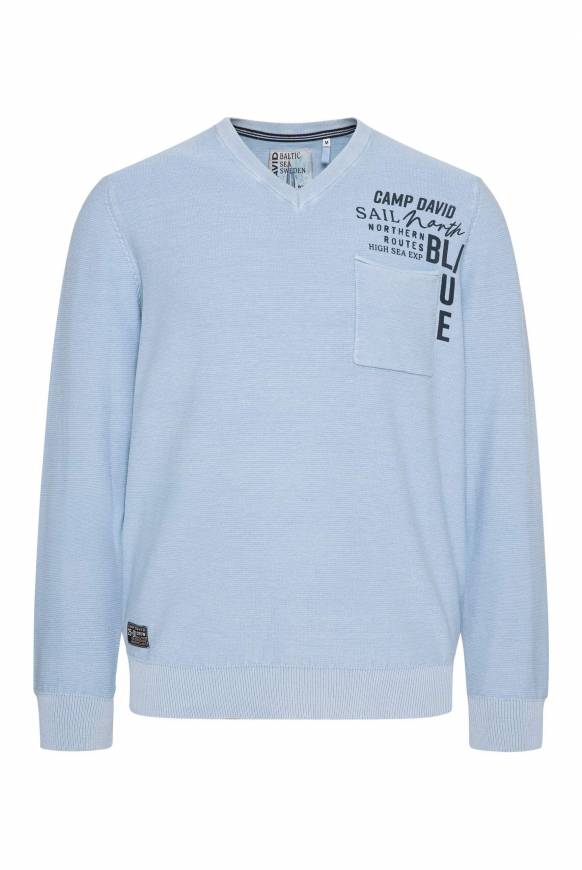 Soccx Pullover Linksstrick mit Used Look summer blue 2025