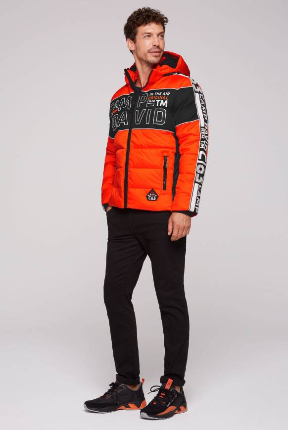 Soccx Winterjacke mit Colour-Blocking und Logo-Design signal orange Outlet
