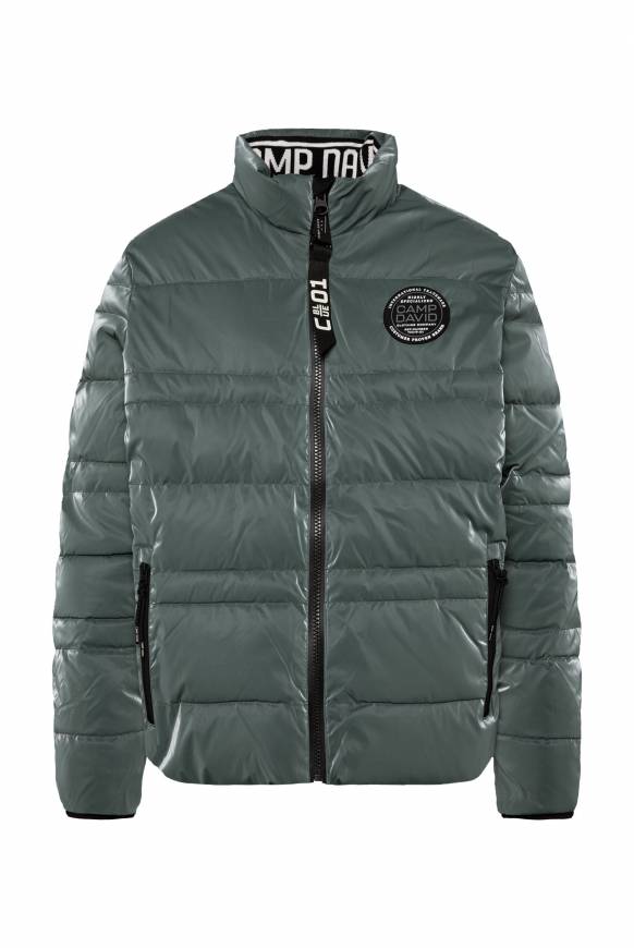 Soccx Steppjacke mit Coating und Zip-Anhänger khale green Kostenloser Versand