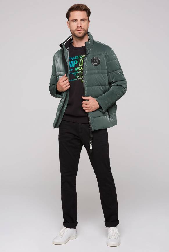 Soccx Steppjacke mit Coating und Zip-Anhänger khale green Kostenloser Versand