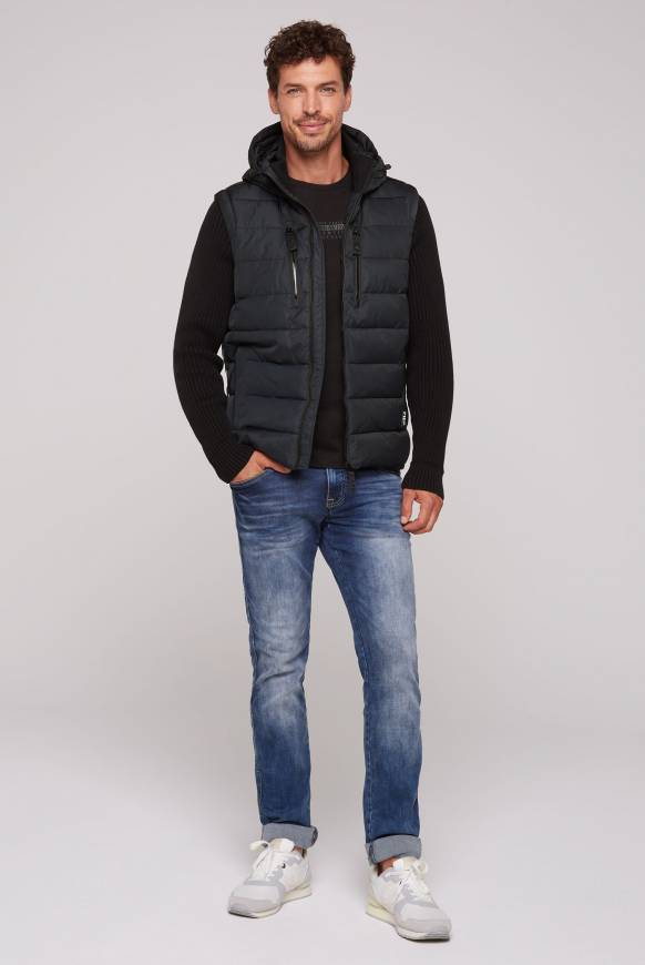 Soccx 2-in-1 Steppweste mit abtrennbaren Ärmeln blue navy Fabrik Onlineshop
