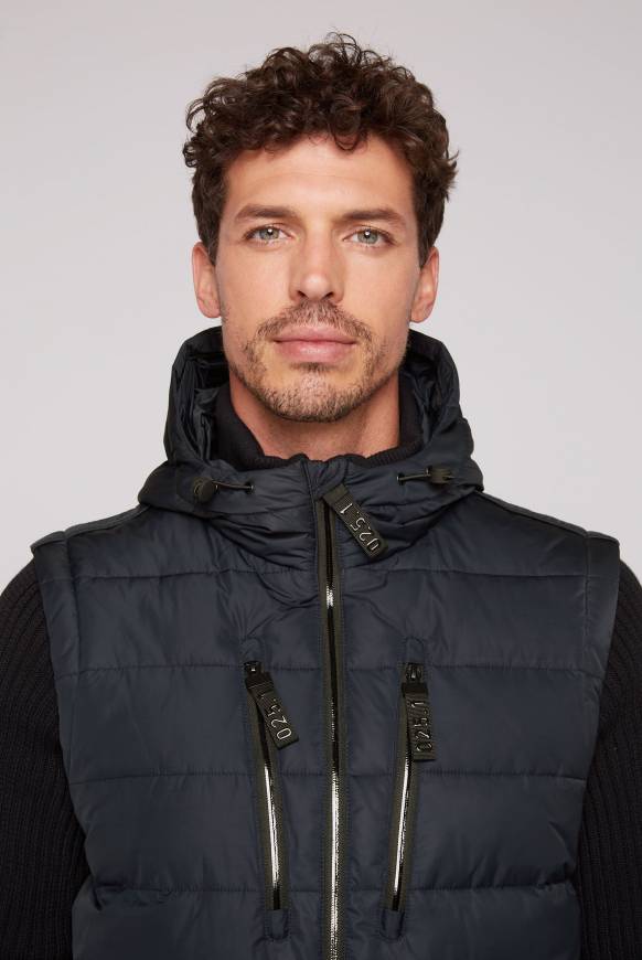 Soccx 2-in-1 Steppweste mit abtrennbaren Ärmeln blue navy Fabrik Onlineshop