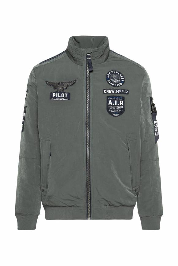 Soccx Wattierter Fliegerblouson mit Patches khale green Sonderangebot