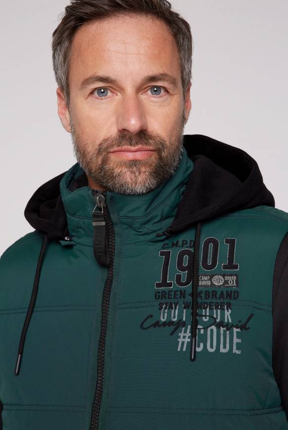 Soccx Outdoorweste mit abtrennbarer Sweatkapuze deep green Flash Sale