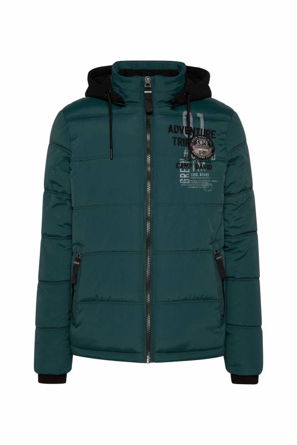 Soccx Strukturierte Steppjacke mit abtrennbarer Sweatkapuze deep green Begrenztes Angebot