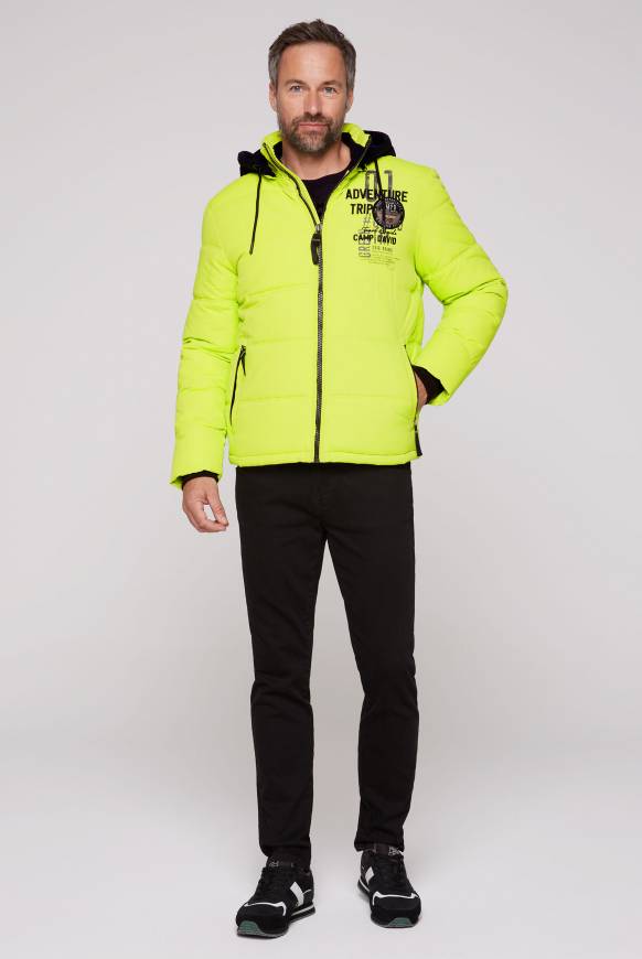 Soccx Strukturierte Steppjacke mit abtrennbarer Sweatkapuze neon kiwi Online Shopping