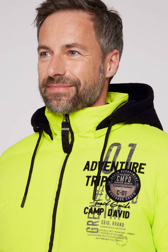 Soccx Strukturierte Steppjacke mit abtrennbarer Sweatkapuze neon kiwi Online Shopping