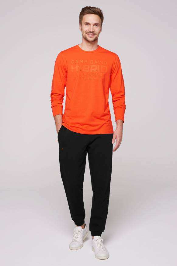 Soccx Langarmshirt mit Rubber Print signal orange Saisonschlussverkauf