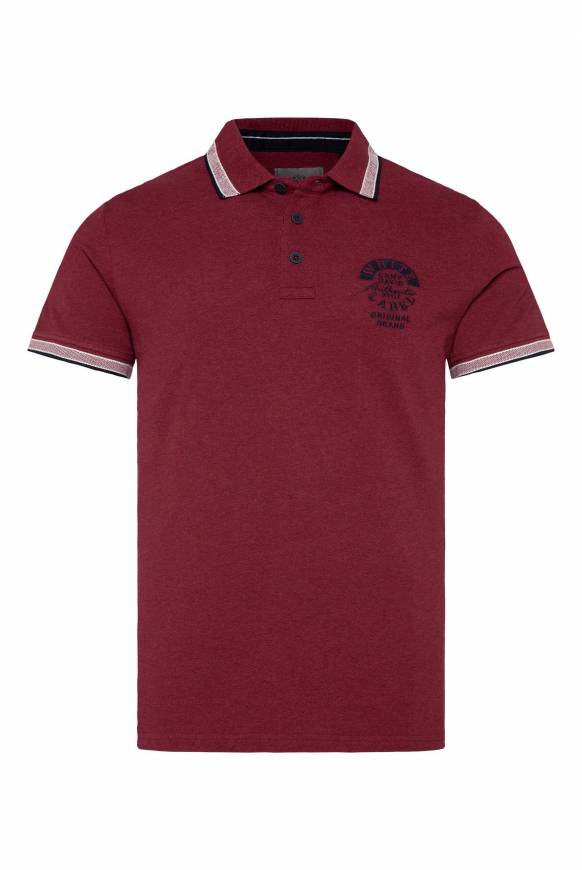 Soccx Meliertes Poloshirt mit Two-Tone-Details burgundy melange Black Friday