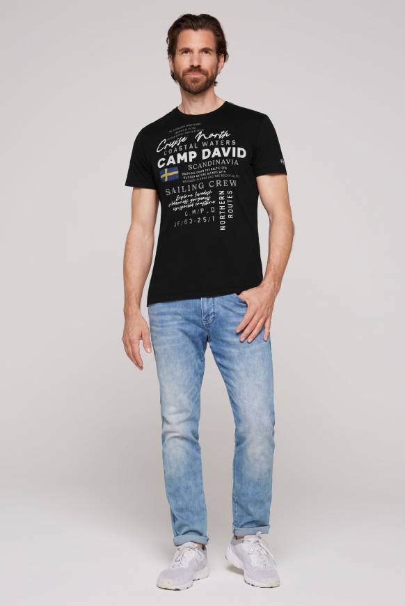 Soccx T-Shirt mit Print Artwork black Weihnachtsangebot