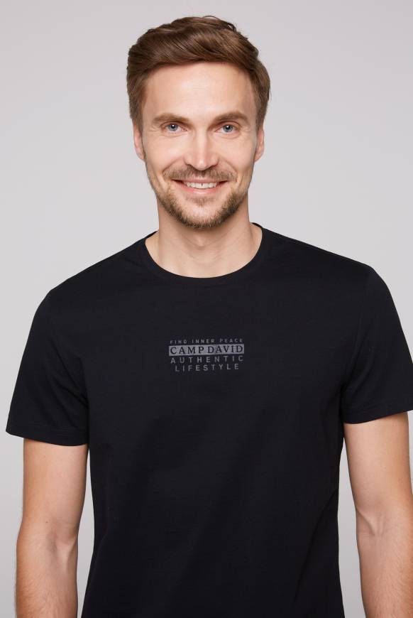 Soccx T-Shirt Rundhals mit Logo Print blue navy Osterangebot