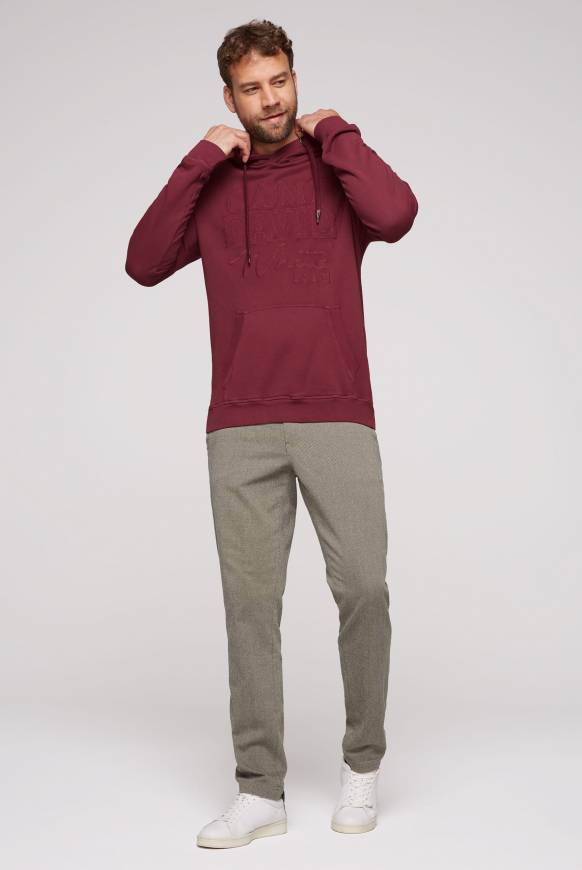 Soccx Hoodie mit tonigem Logo Artwork burgundy Muttertagsangebot