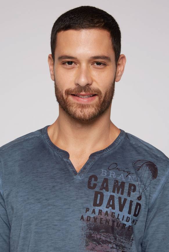Soccx Langarmshirt mit Twill-Patches und Artworks blue navy Valentinstagsangebot