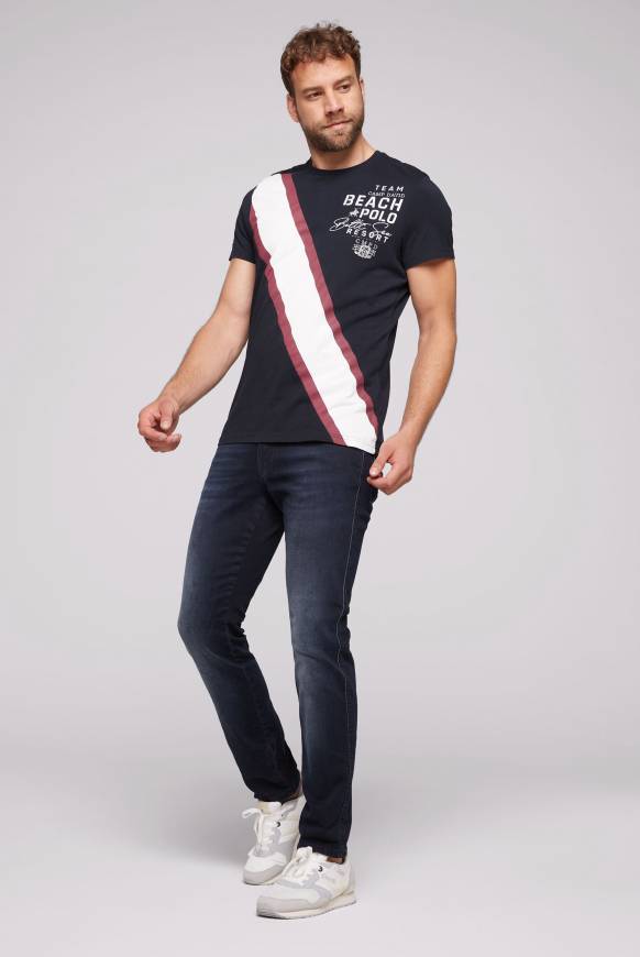 Soccx T-Shirt mit Color-Blocking und Artwork blue navy Top Angebot