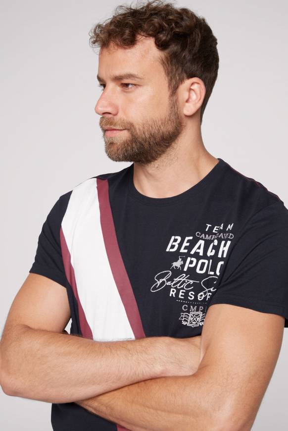 Soccx T-Shirt mit Color-Blocking und Artwork blue navy Top Angebot