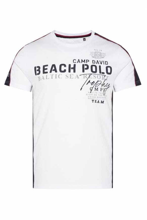 Soccx T-Shirt mit Color-Blocking und Artwork opticwhite Neueste Mode