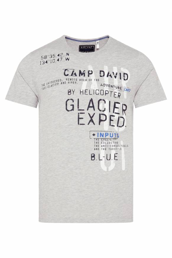 Soccx T-Shirt mit Print im Used Look granite melange Online Outlet