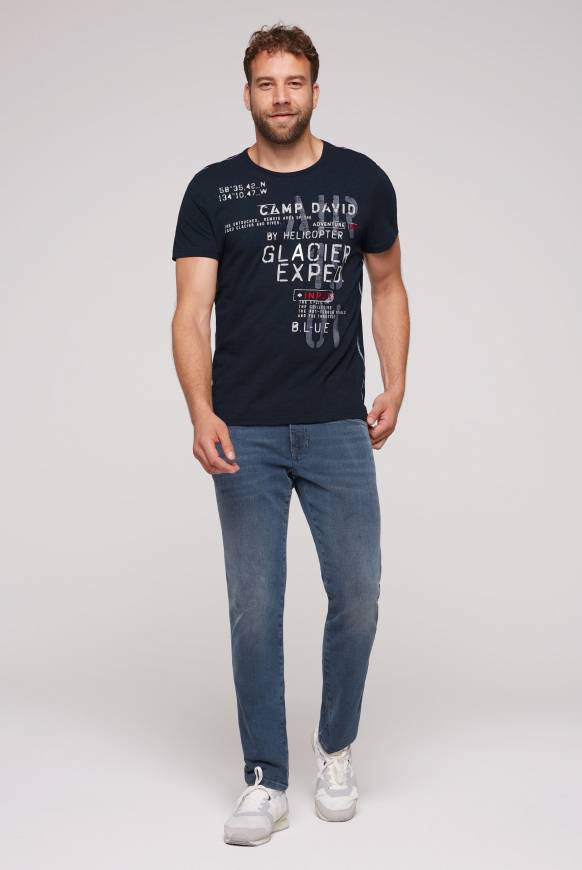 Soccx T-Shirt mit Print im Used Look blue navy Zeitlich begrenztes Angebot