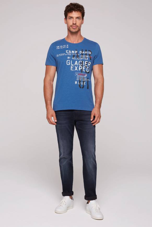 Soccx T-Shirt mit Print im Used Look strong blue Exklusive Angebote