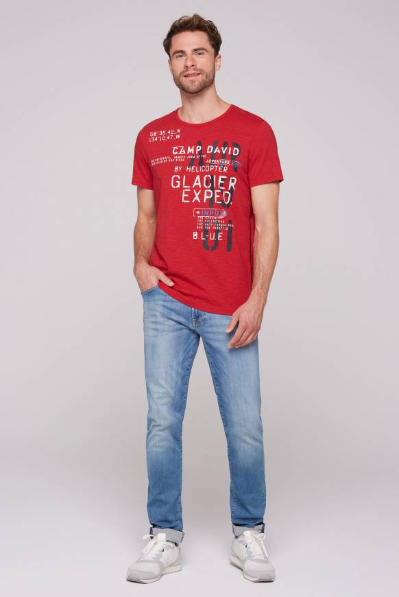 Soccx T-Shirt mit Print im Used Look flight red Blitzangebot