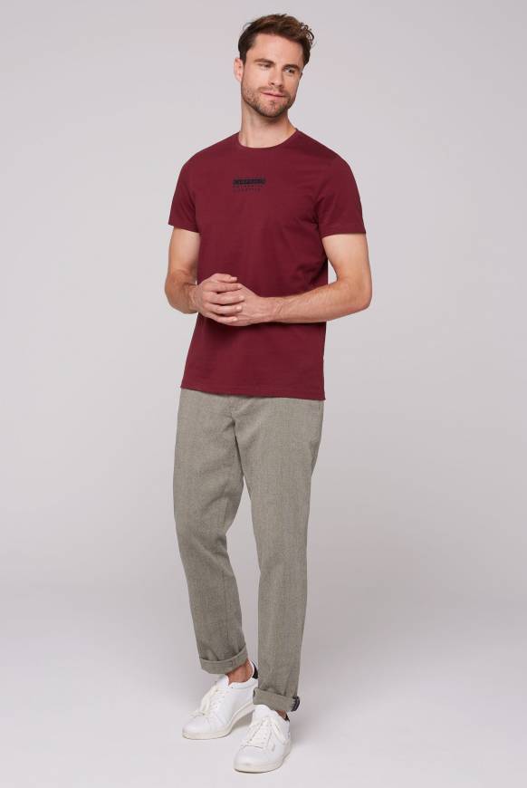 Soccx T-Shirt Rundhals mit Logo Print burgundy Bestseller